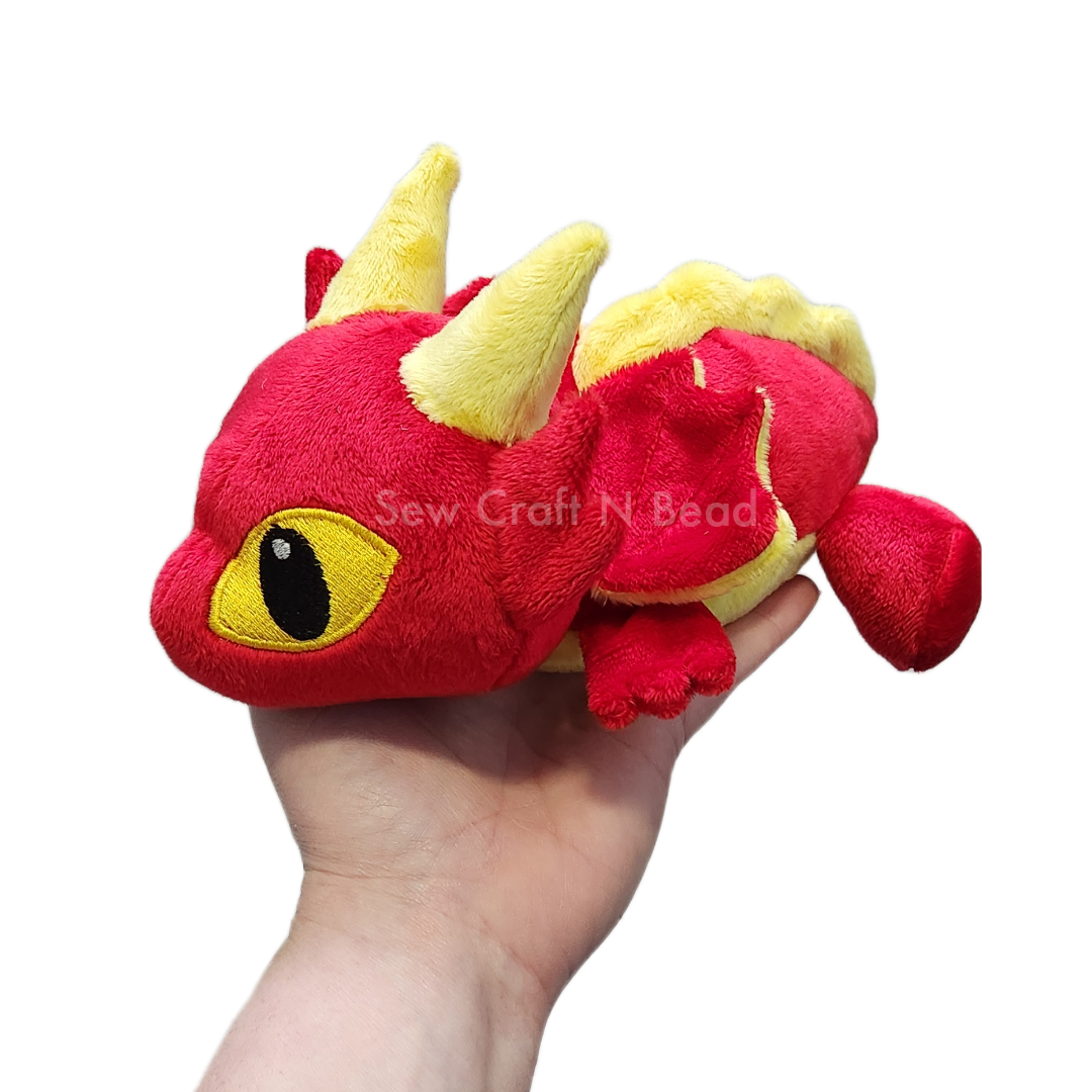 Red Dragon Plush Laying Down (READY TO SHIP)
