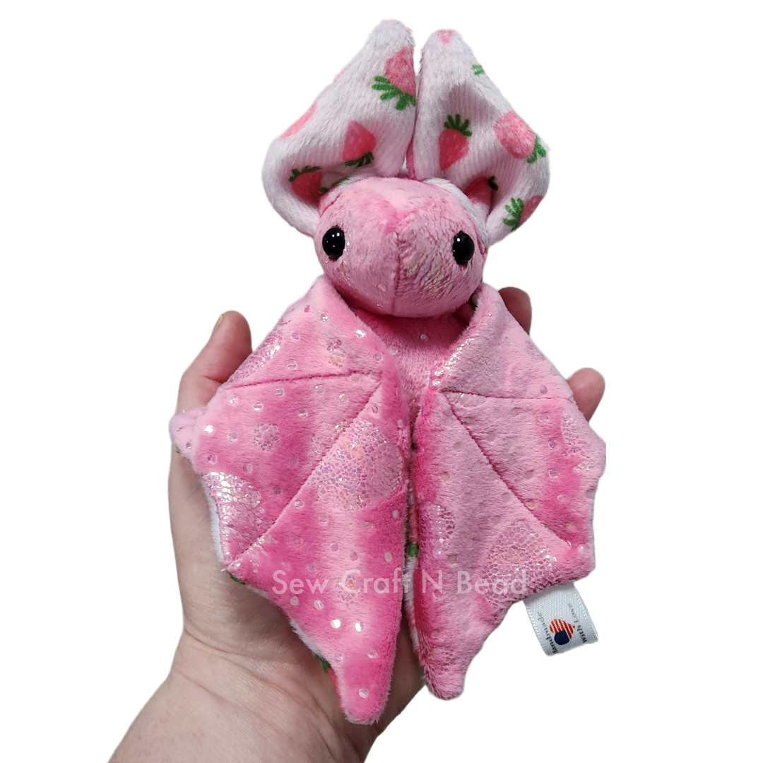 A Special Limited Edition Pink Strawberry Bat Plush Scented or No Scent (MADE TO ORDER)