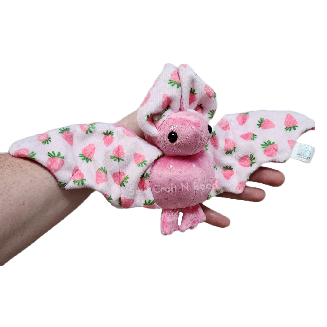 A Special Limited Edition Pink Strawberry Bat Plush Scented or No Scent (MADE TO ORDER)