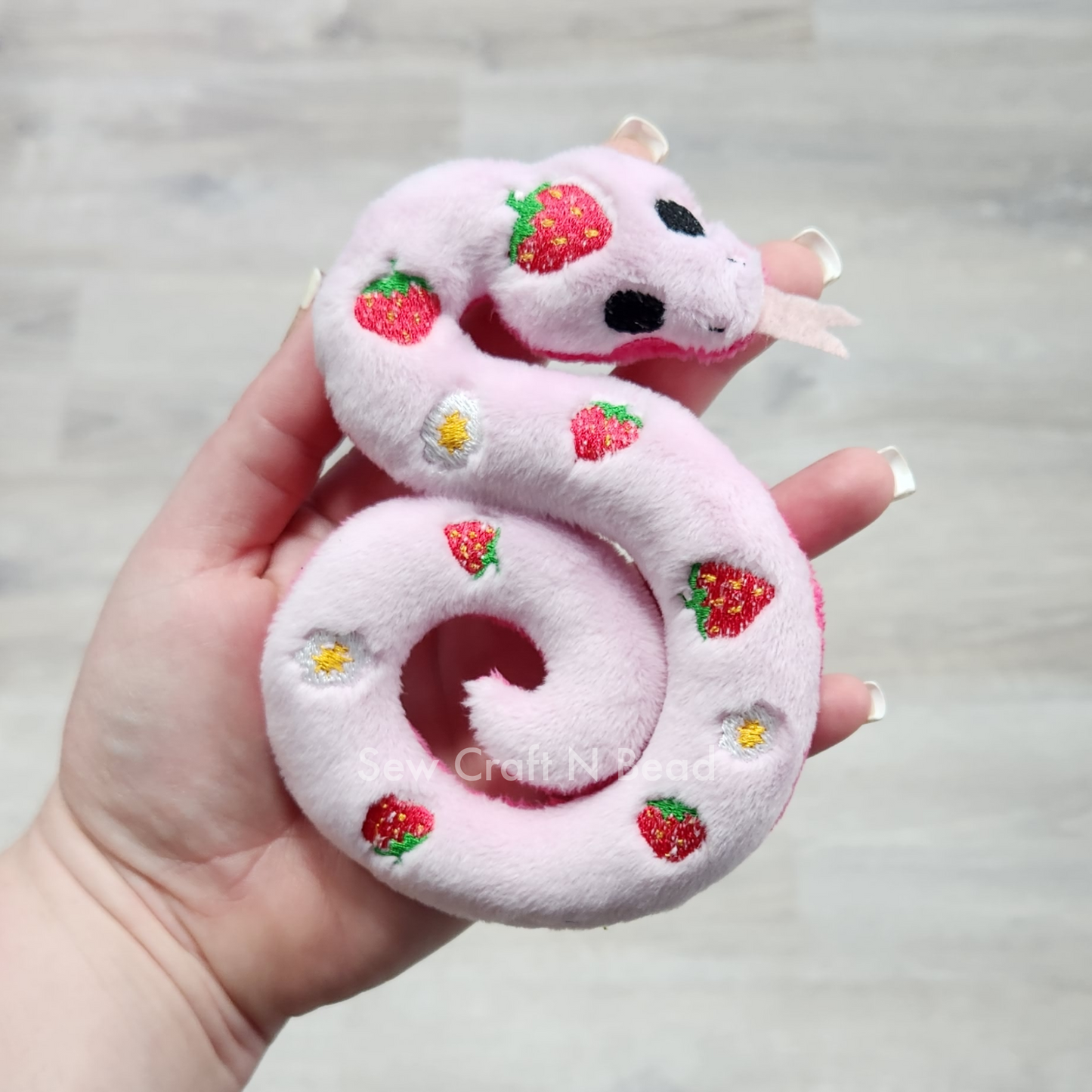 Strawberry Snake Plush (READY TO SHIP)