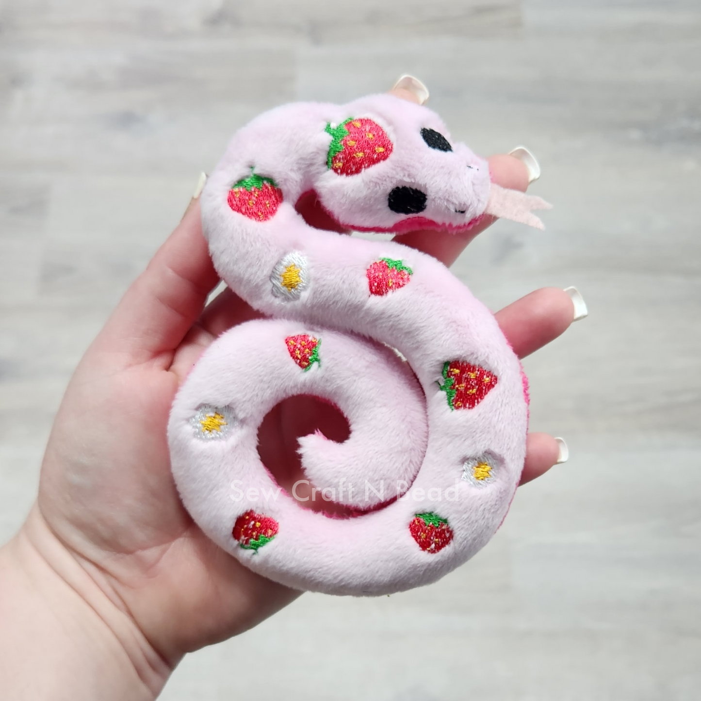 Strawberry Snake Plush (MADE TO ORDER)