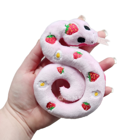 Strawberry Snake Plush (READY TO SHIP)