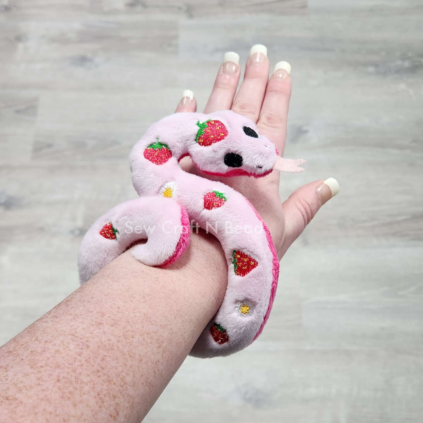 Strawberry Snake Plush (READY TO SHIP)
