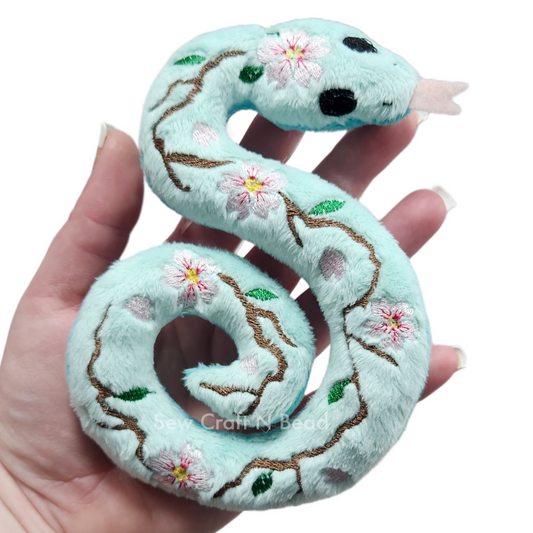 Cherry Blossom Snake Plush (READY TO SHIP)