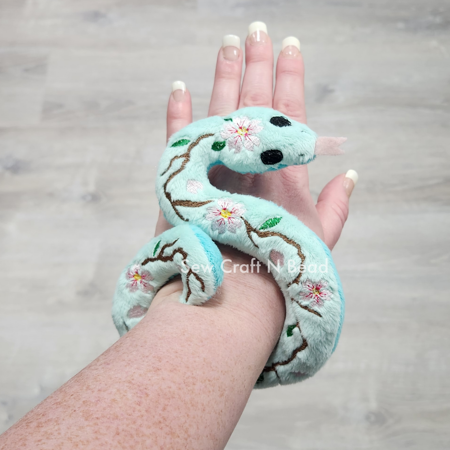Cherry Blossom Snake Plush (READY TO SHIP)