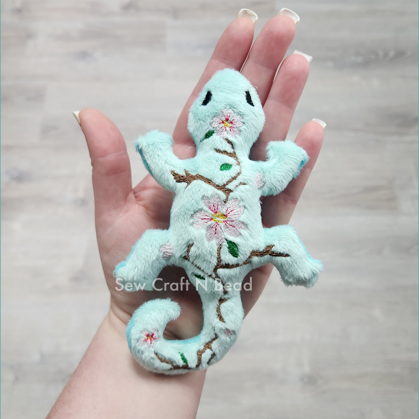 Cherry Blossom Lizard Plush (READY TO SHIP)
