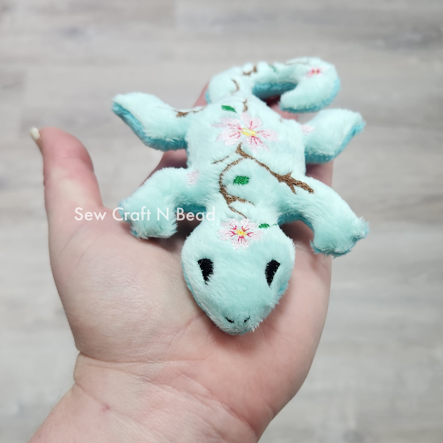 Cherry Blossom Lizard Plush (READY TO SHIP)