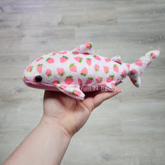 Pink Strawberry Whale Shark Plush (READY TO SHIP)