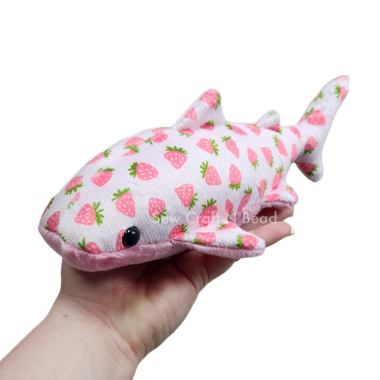 Pink Strawberry Whale Shark Plush (READY TO SHIP)