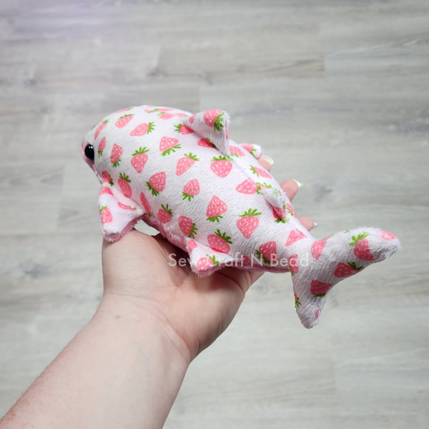Pink Strawberry Whale Shark Plush (READY TO SHIP)