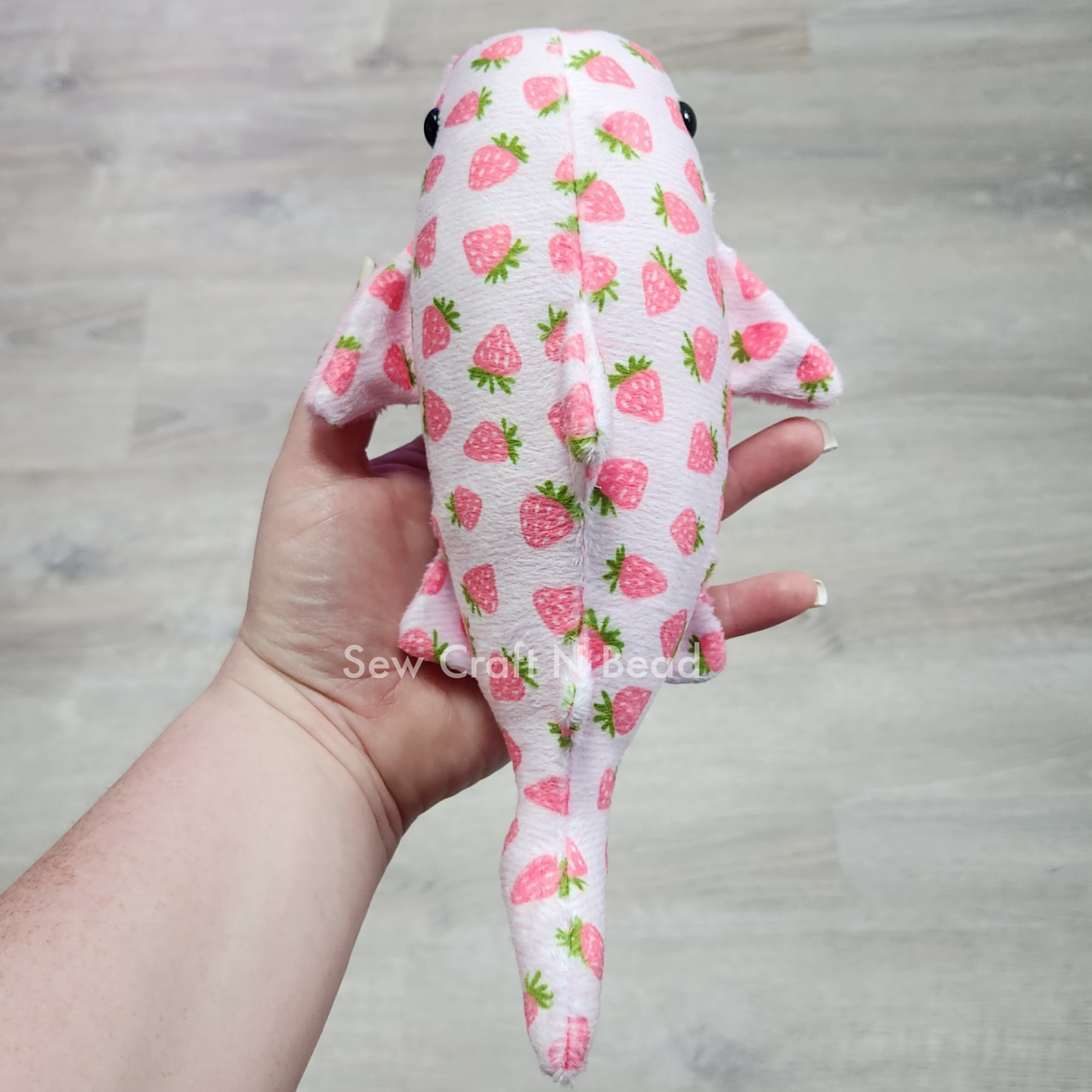 Pink Strawberry Whale Shark Plush (READY TO SHIP)