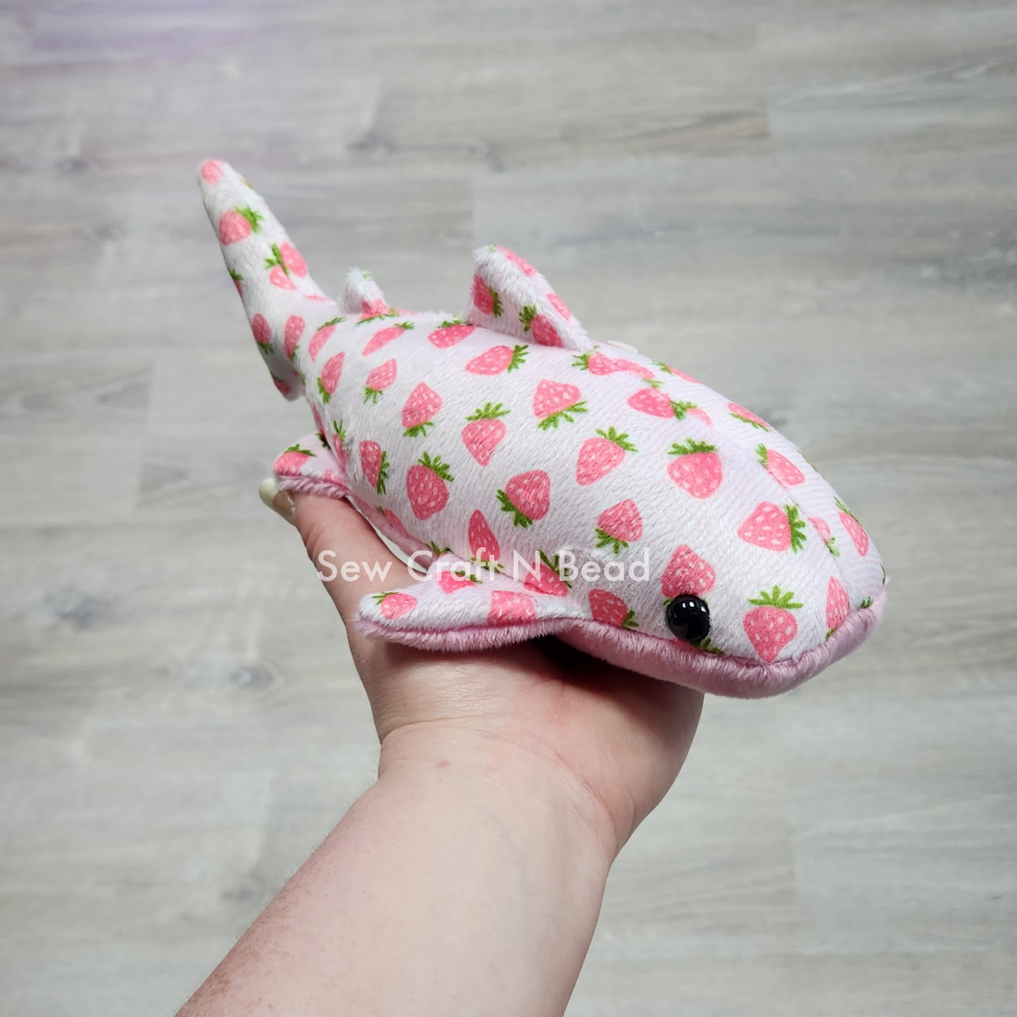 Pink Strawberry Whale Shark Plush (READY TO SHIP)
