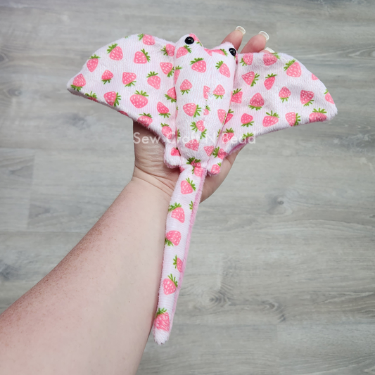 Pink Strawberry Stingray Plush (READY TO SHIP)