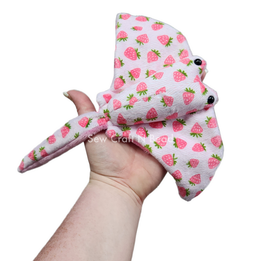 Pink Strawberry Stingray Plush (READY TO SHIP)