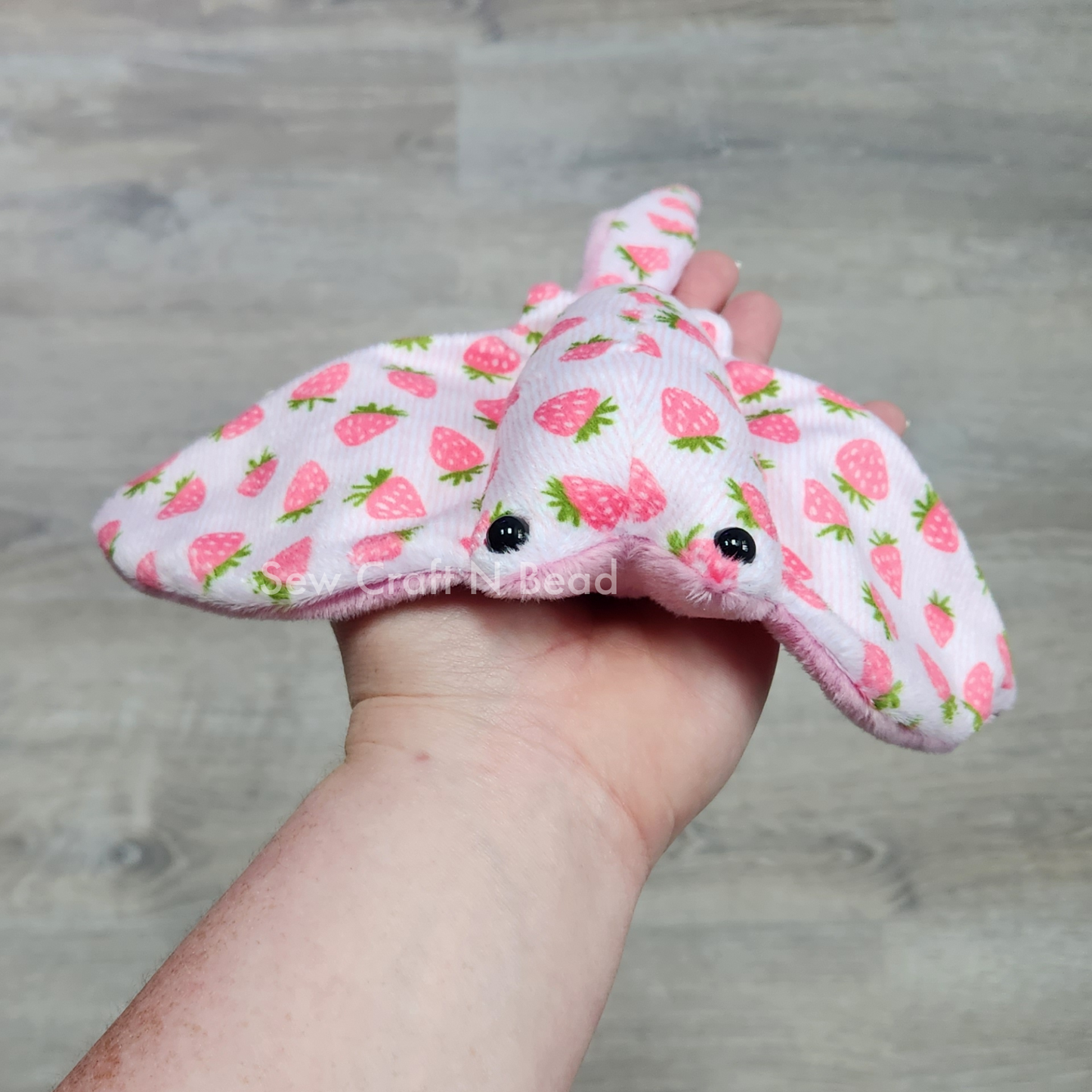 Pink Strawberry Stingray Plush (READY TO SHIP)