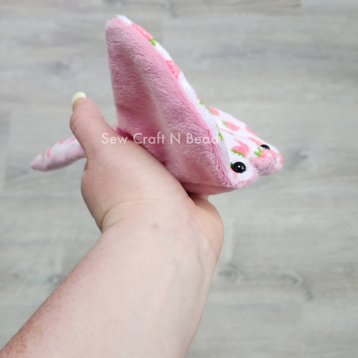 Pink Strawberry Stingray Plush (READY TO SHIP)