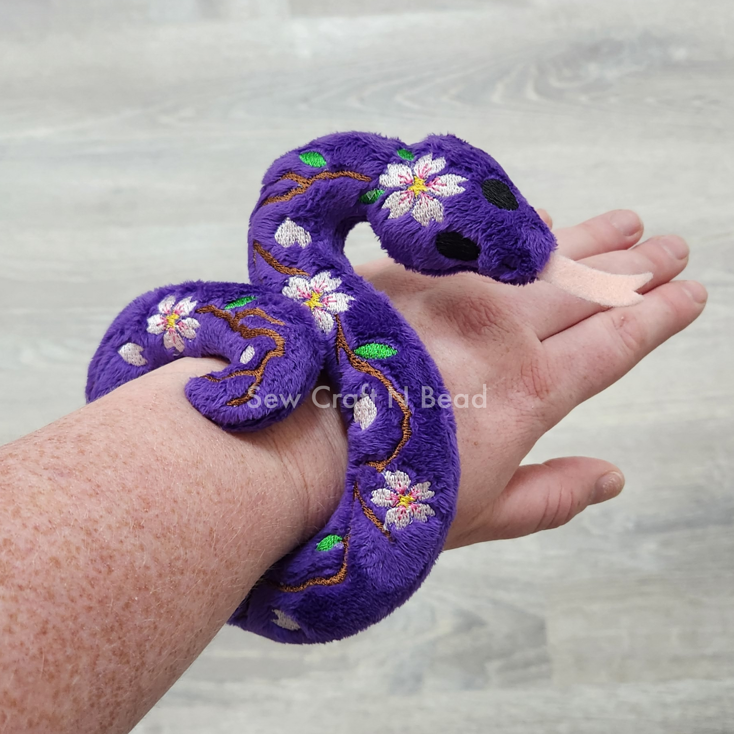 Purple Cherry Blossom Snake Plush (MADE TO ORDER)