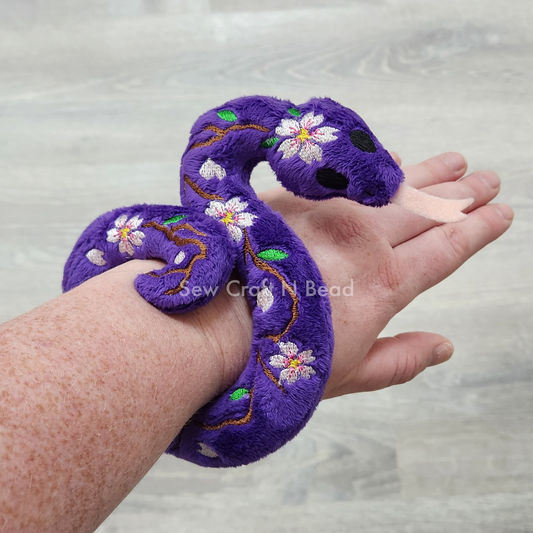 Purple Cherry Blossom Snake Plush (READY TO SHIP)