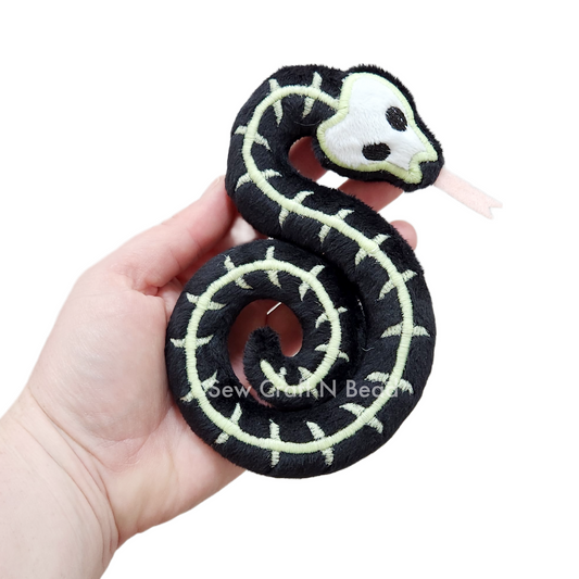 Skeleton Glow in The Dark Snake Plush (READY TO SHIP)