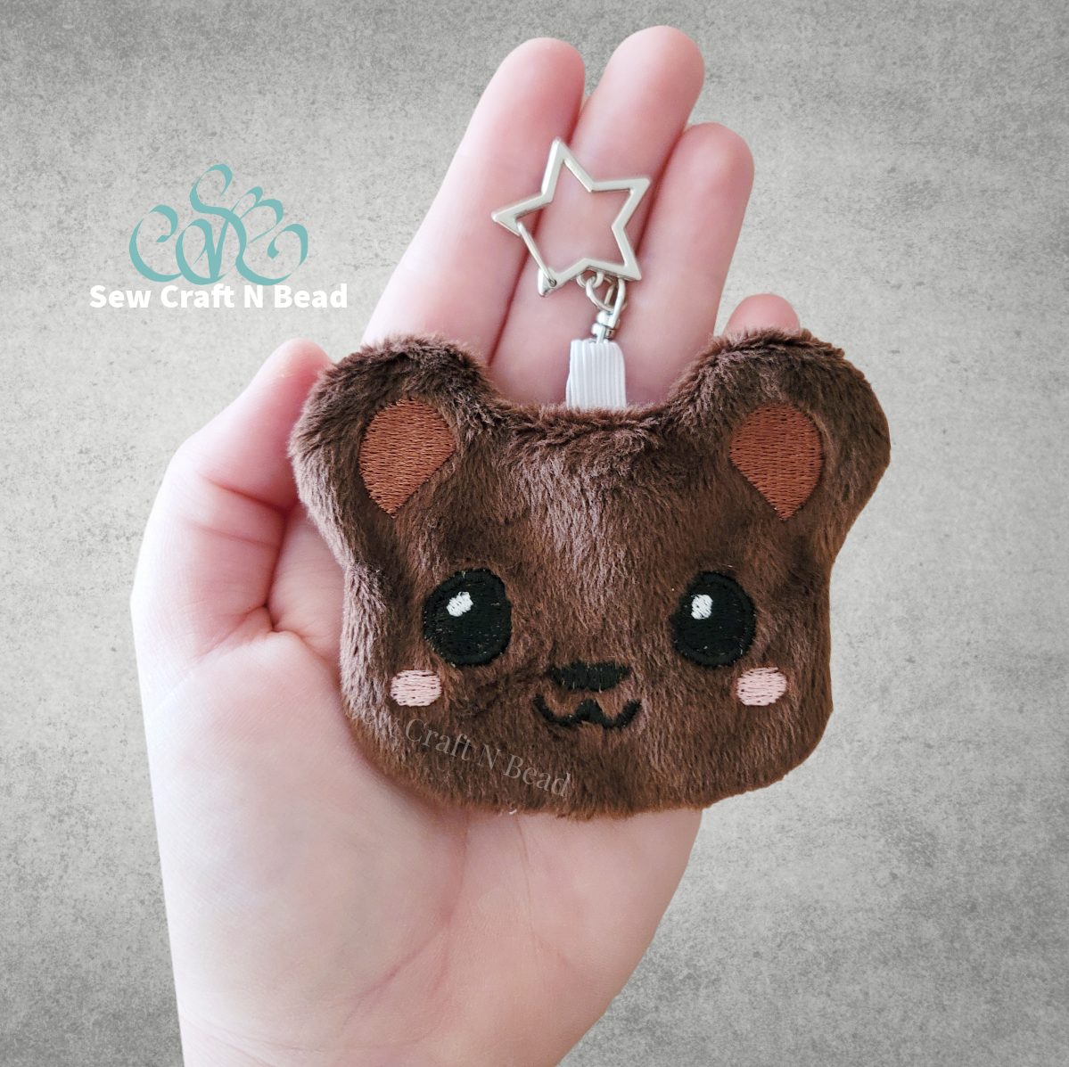 Bear Plush Keychain - ITH Embroidery PATTERN