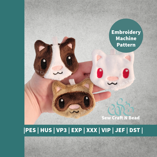 Ferret Bundle Plush Keychain - ITH Embroidery PATTERN