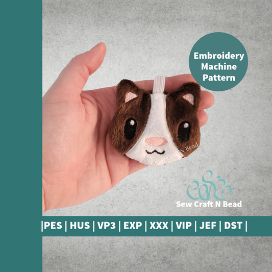 Hamster or Ferret Plush Keychain - ITH Embroidery PATTERN
