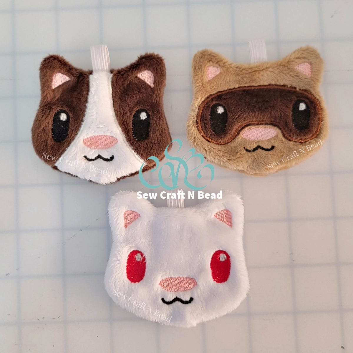 Ferret Bundle Plush Keychain - ITH Embroidery PATTERN