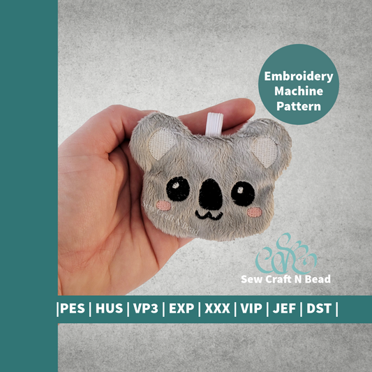 Koala Bear Plush Keychain - ITH Embroidery PATTERN