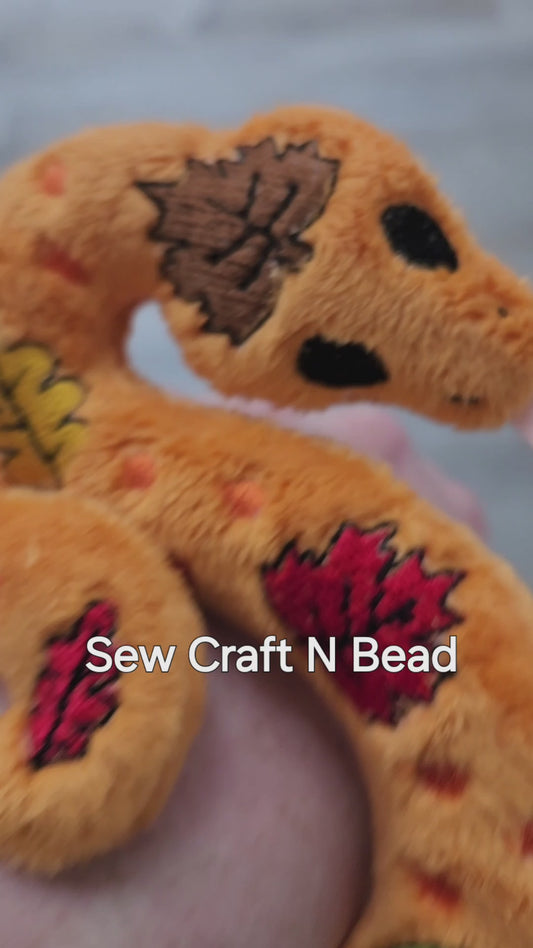 Autumn Leaf Snake Plush (READY TO SHIP)