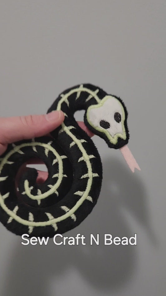 Skeleton Glow in The Dark Snake Plush (READY TO SHIP)