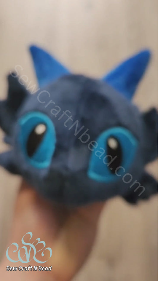 Blue Dragon Plush Laying Down (READY TO SHIP)