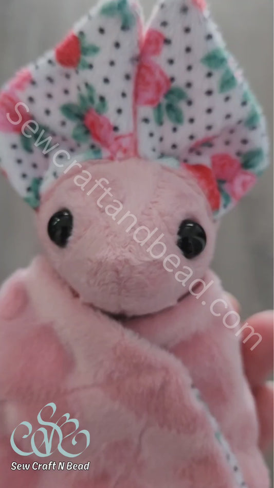 Pink and Red Rose Bat Plush (READY TO SHIP)