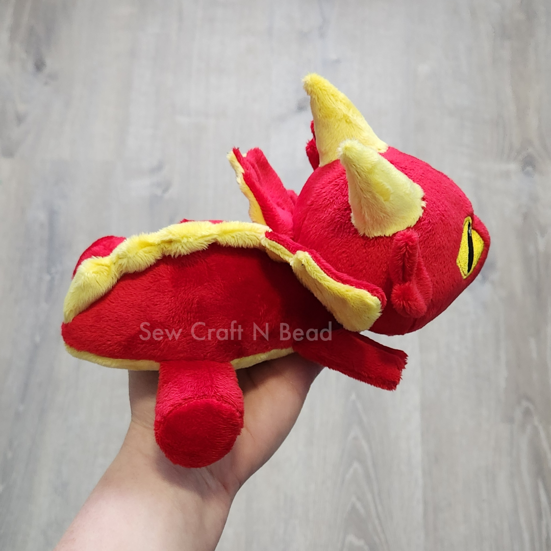 Red Dragon Plush Laying Down (MADE TO ORDER)