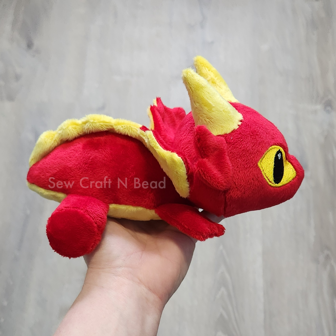 Red Dragon Plush Laying Down (MADE TO ORDER)