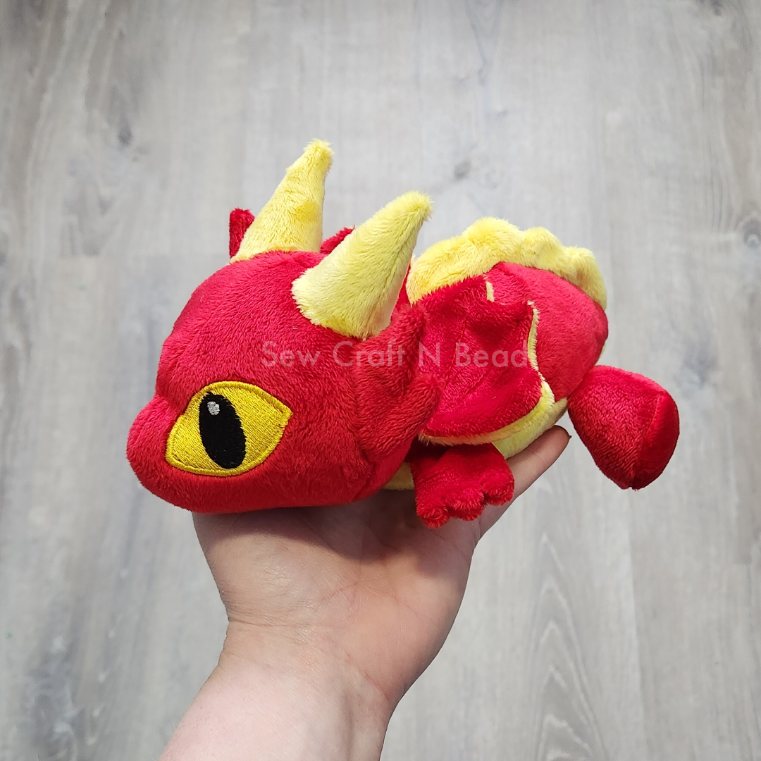 Red Dragon Plush Laying Down (MADE TO ORDER)