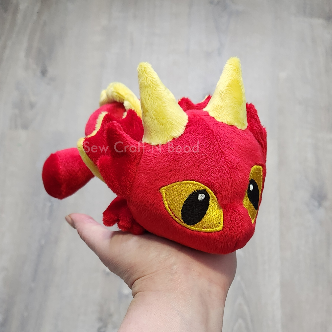 Red Dragon Plush Laying Down (READY TO SHIP)