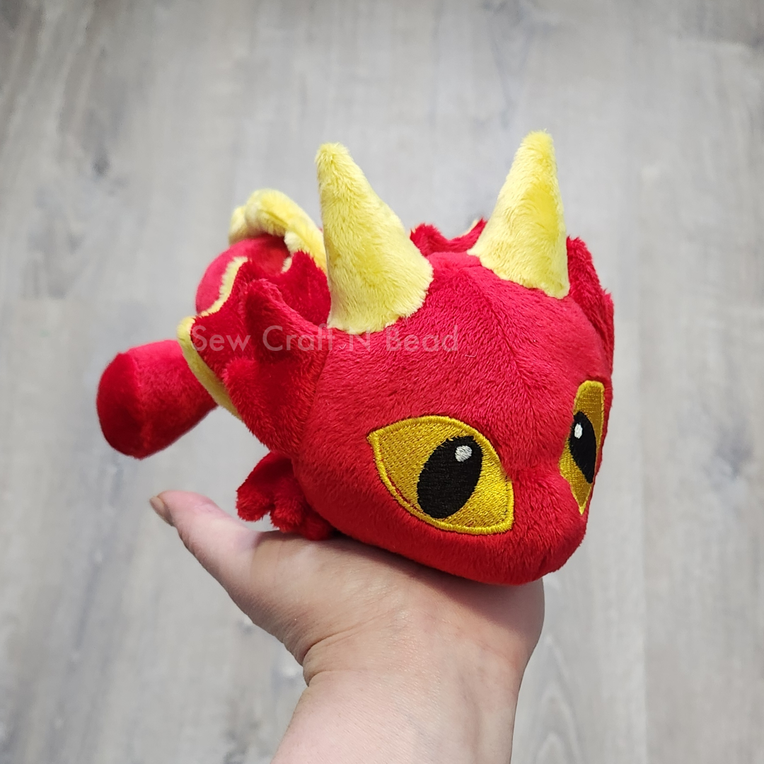 Red Dragon Plush Laying Down (MADE TO ORDER)