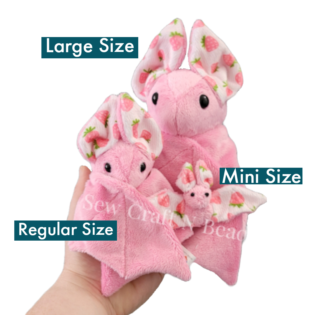 Pink Strawberry Bat Plush (READY TO SHIP)