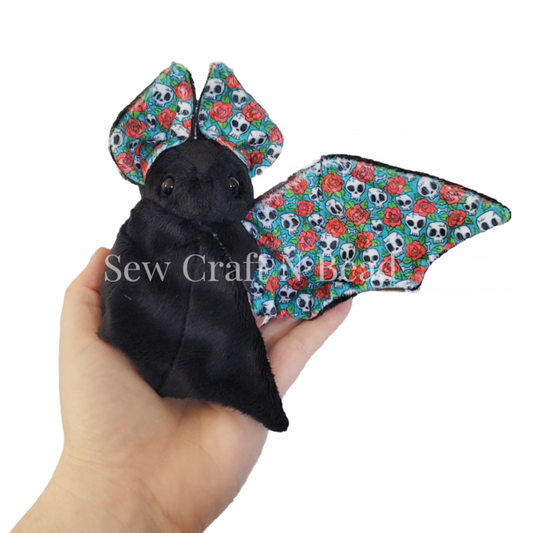 Skull and Rose Bat Plush (READY TO SHIP)