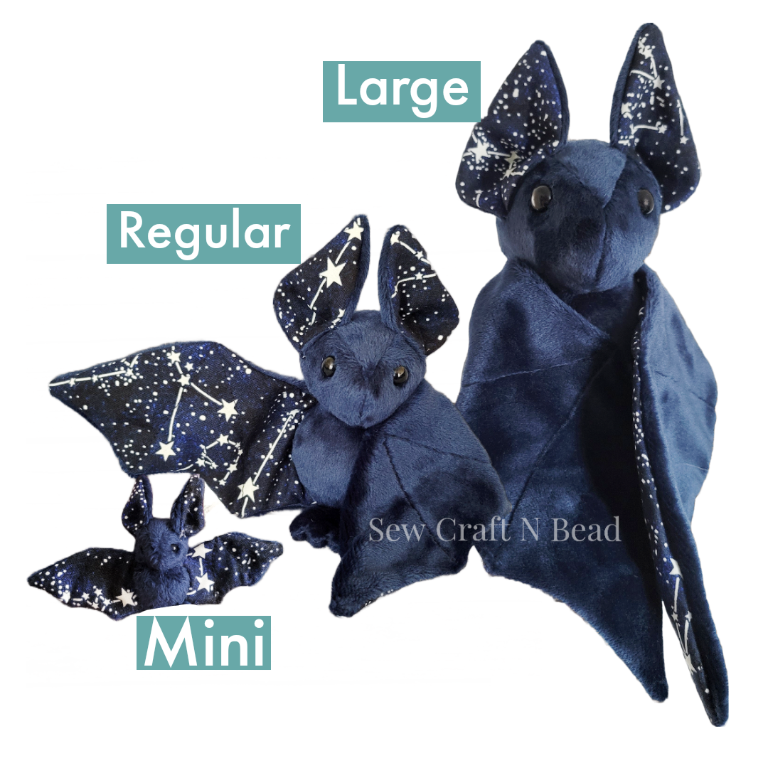 Dark Blue Glow In the Dark Galaxy Bat Plush (READY TO SHIP)