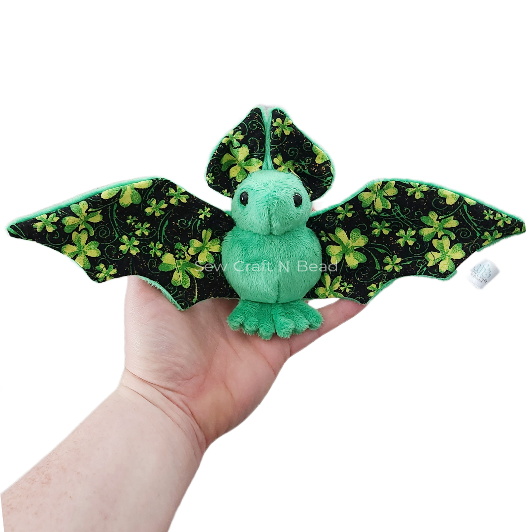 Lucky Shamrock Bat Plush MADE TO ORDER SewCraftNbead