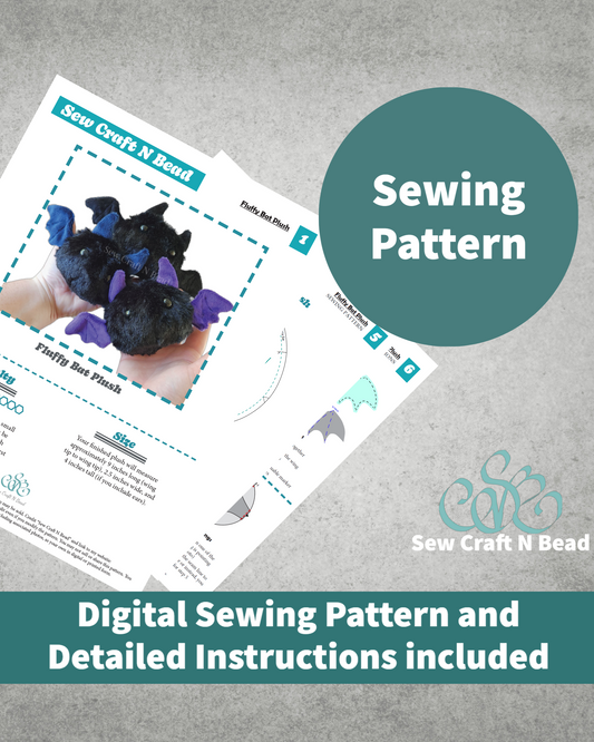 Sewing Pattern - Fluffy Bat Plush