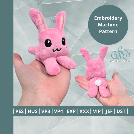 Bunny Rabbit Beanie Plush Laying - ITH Embroidery PATTERN