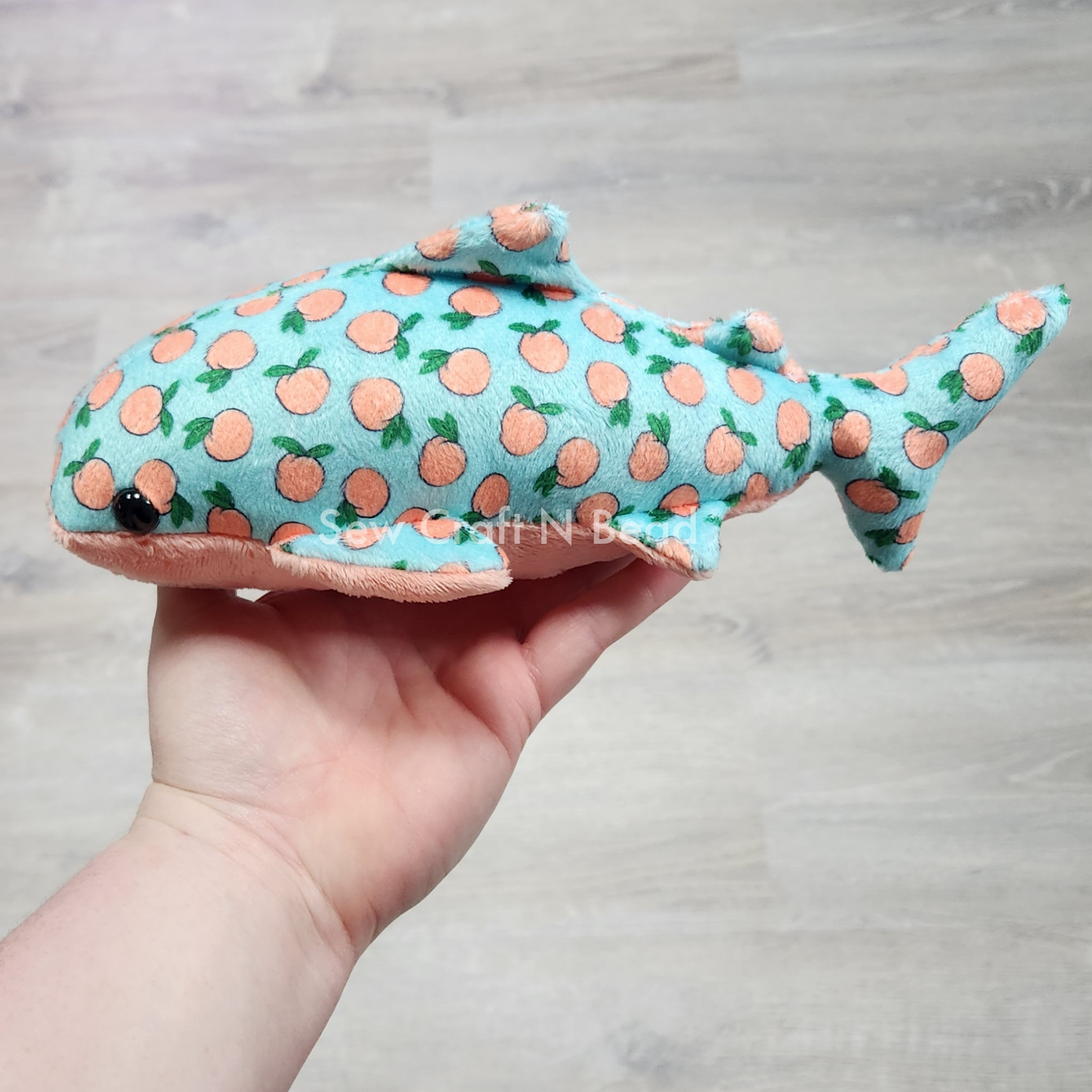 Peach Whale Shark Plush (READY TO SHIP)