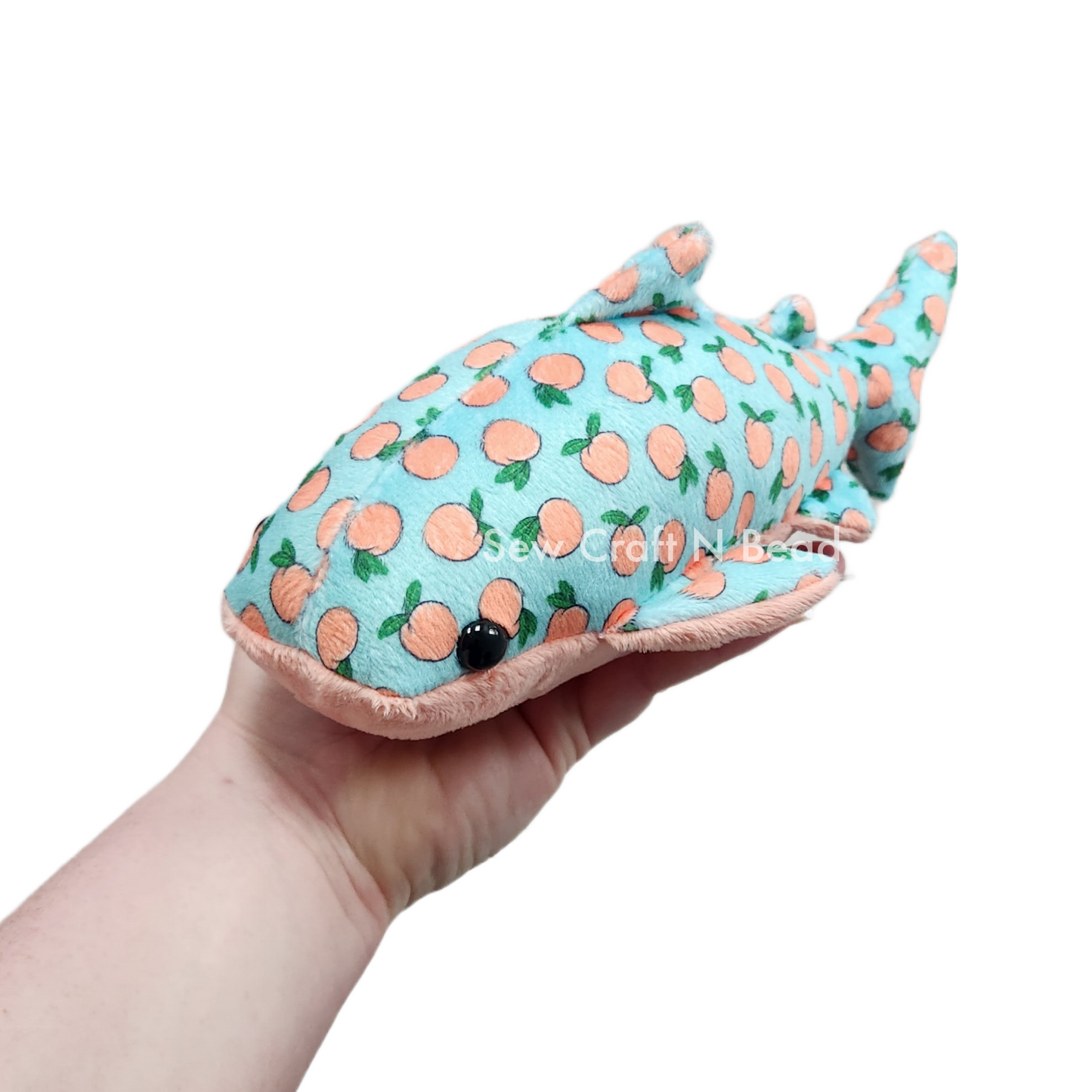 Peach Whale Shark Plush (READY TO SHIP)