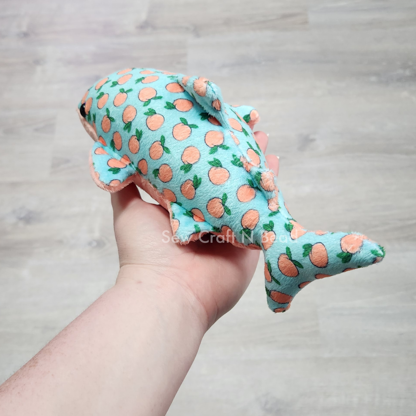 Peach Whale Shark Plush (READY TO SHIP)