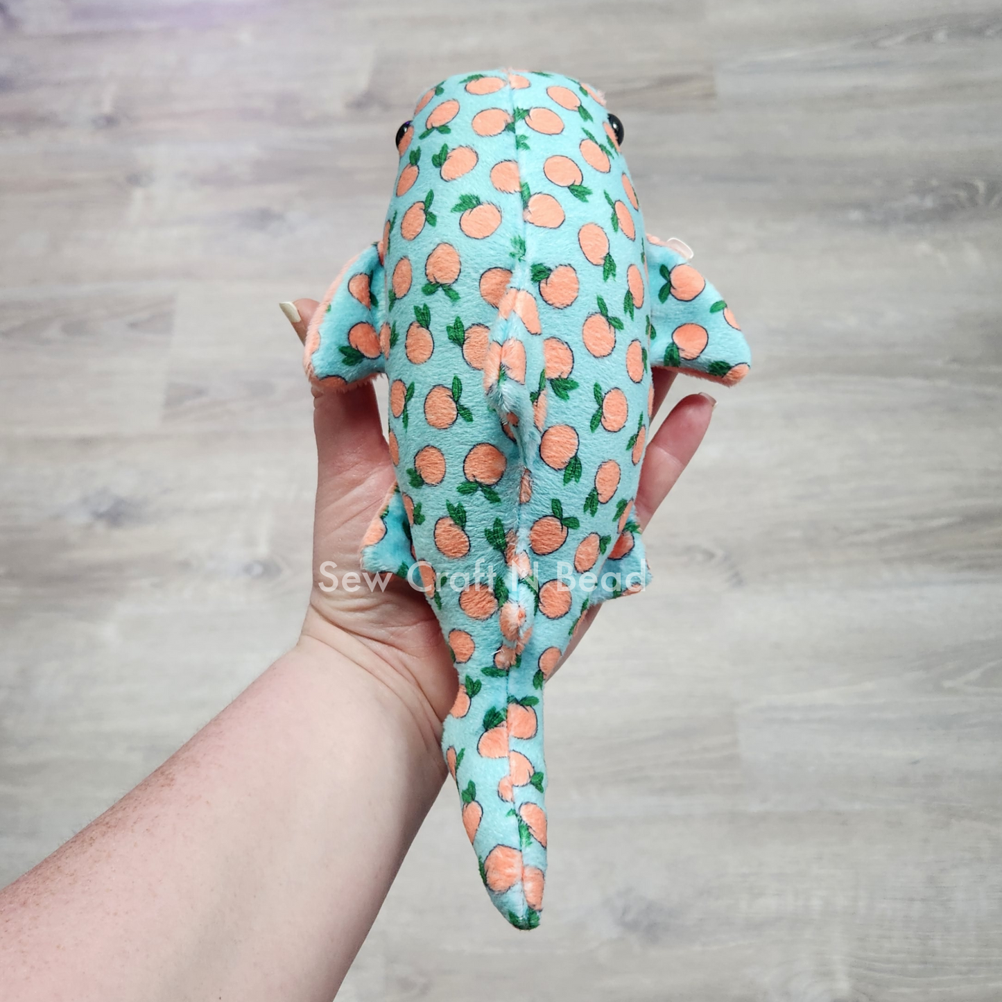 Peach Whale Shark Plush (READY TO SHIP)