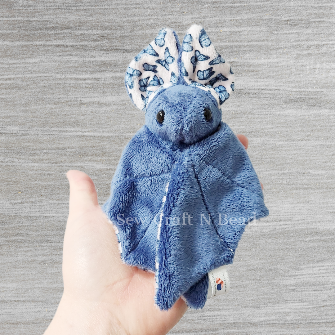 Blue Butterfly Bat Plush (MADE TO ORDER)