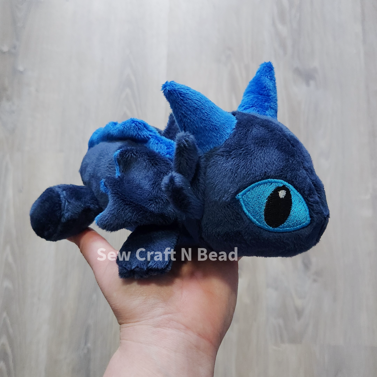 Blue Dragon Plush Laying Down (READY TO SHIP)