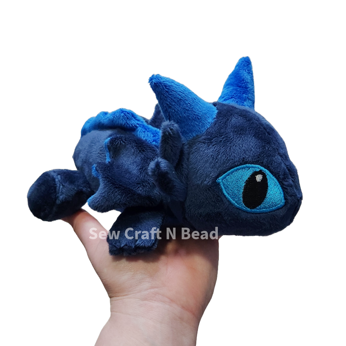 Blue Dragon Plush Laying Down (READY TO SHIP)